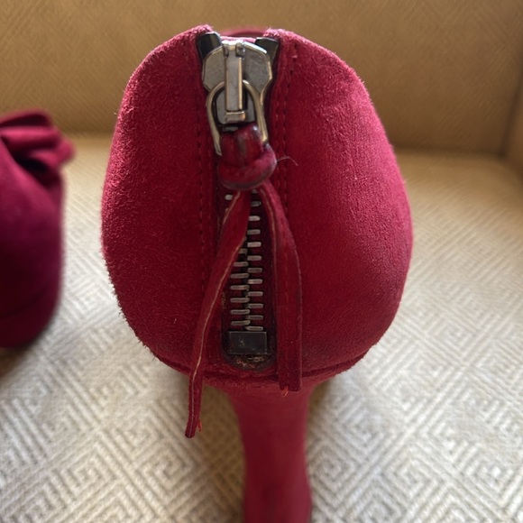 Miu Miu Burgundy Peep Toe Heels, 38 - Picture 8 of 12